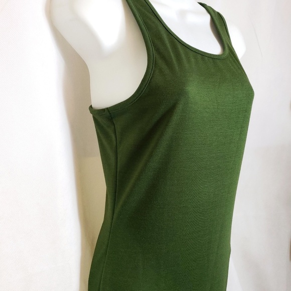 Olive green Hourglass Bodycon Midi Dress Large - Picture 4 of 6